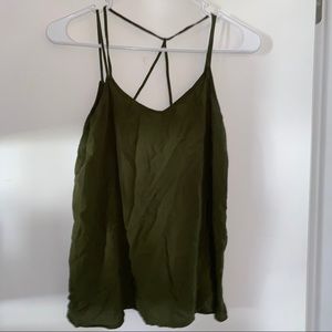 No Boundaries Green Strappy Tank